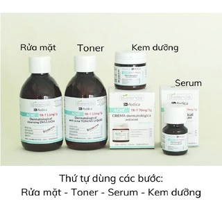 Bộ sản phẩm chăm sóc da mụn Bielenda Dr Medica Anti Acne (sữa rửa mặt + toner + serum + kem)