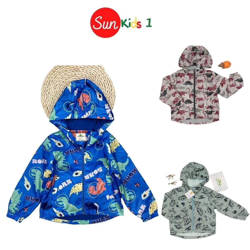 Áo khoác bé trai size 6-10 tuổi, áo khoác gió trẻ em bé trai chất dày dặn 2 lớp bên trong nót cotton thấm hut - SUNKIDS1