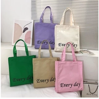 Túi tote vải canvas túi vải đi học đi chơi phong cách Hàn quốc