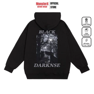 Áo hoodie nỉ bông Monster X Street Black Dark nam nữ form rộng thu đông Local Brand