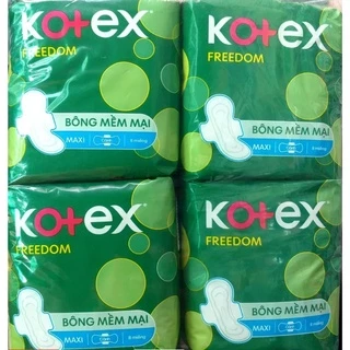 (23cm) Combo 8 Gói Kotex Freedom Có Cánh- Maxi Cánh 23cm-Mỗi Gói 8 Miếng- HSD luôn mới