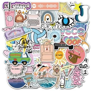 Set 50 Sticker Hình Dáng Dễ Thương Chống Thấm Nước Trang Trí Đa Dụng Chất Lượng Cao