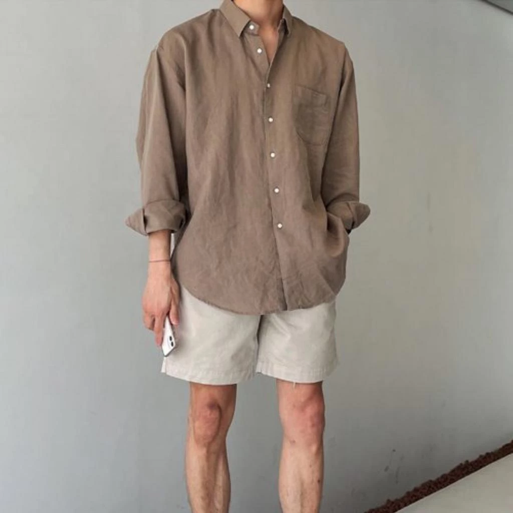 Áo Sơ Mi Tay Dài Chất Vải Linen Cao Cấp, Form Hàn Thanh Lịch, Sang Trọng, Cổ Bẻ Nam Tính - LUCIINON