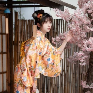 (Có Sẵn) Bộ Yukata nữ cao cấp, Kimono mùa hè truyền thống Nhật Bản
