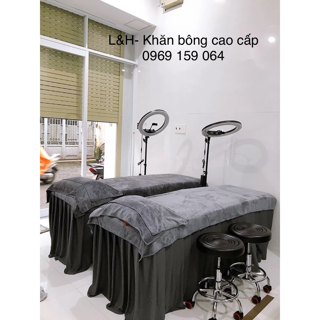 Ga/ Drap giường spa ,nối mi, phun xăm chất liệu thun kích thước may theo yêu cầu- inbox báo kích thước