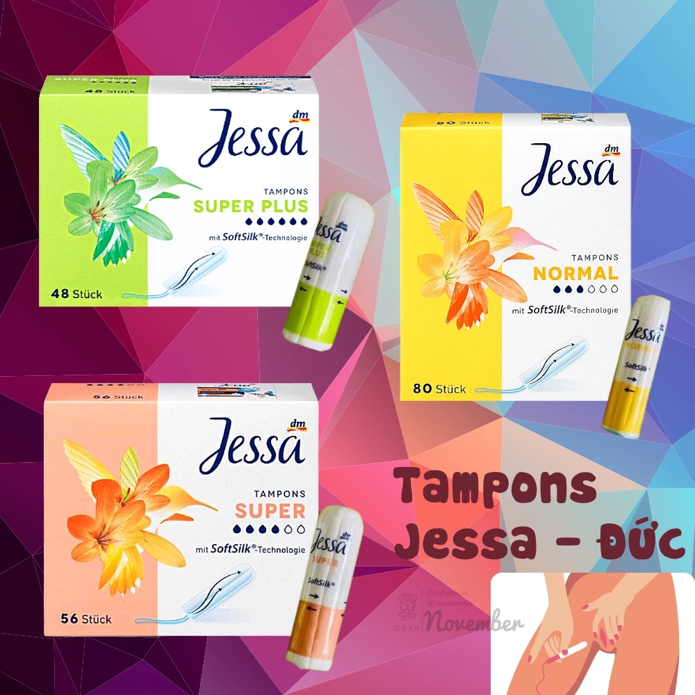 [ Tách lẻ ] Tampon Jessa Đức đủ size 6-4-3 giọt - Tampon hàng Đức vệ sinh an toàn khô thoáng và sạch sẽ | Đủ bill Đức