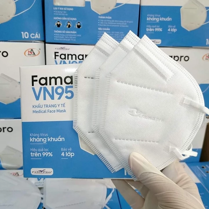 Combo 5 hộp 50 Khẩu trang N95 không van chính hãng,công nghệ nhật bản,kháng khuẩn