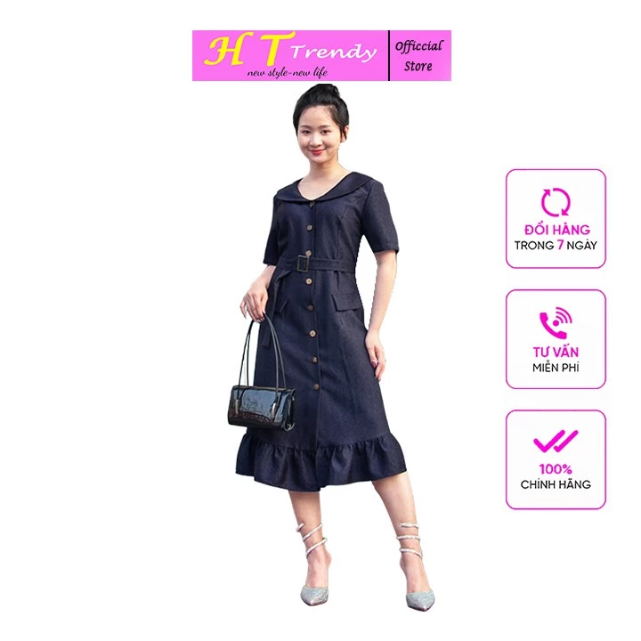 [FreeShip Mua Từ 2 Đơn] Đầm Suông Dự Tiệc Váy Đuôi Cá Dáng Dài Thời Trang Thiết Kế Cao Cấp HT TRENDY Váy Xòe Cotton Lạnh