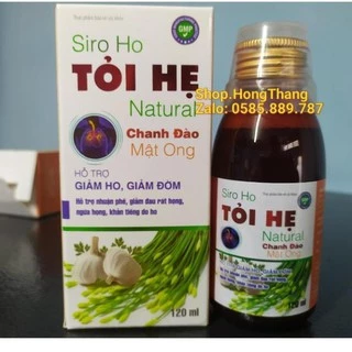 Siro Ho tỏi hẹ natural chứa chanh đào mật ong Hỗ trợ nhuận phế, Giảm ho, giảm đờm, giảm đau rát cổ họng, kho han, ho đờm