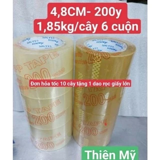 [XẢ KHO] Băng keo 200y Trong/ vàng đục 1,85kg/cây 6 cuộn