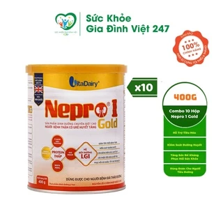 Combo 10 Hộp Sữa Nepro 1 Gold 400G - Sữa Dành Cho Người Bị Thận Có URE Huyết Tăng Bị Tiểu Đường suckhoegiadinhviet247