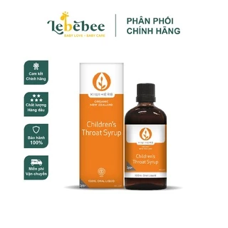 Siro giảm cảm cúm, sổ mũi, ho khan Children's Organic Throat Syrup Kiwiherb (100ml)