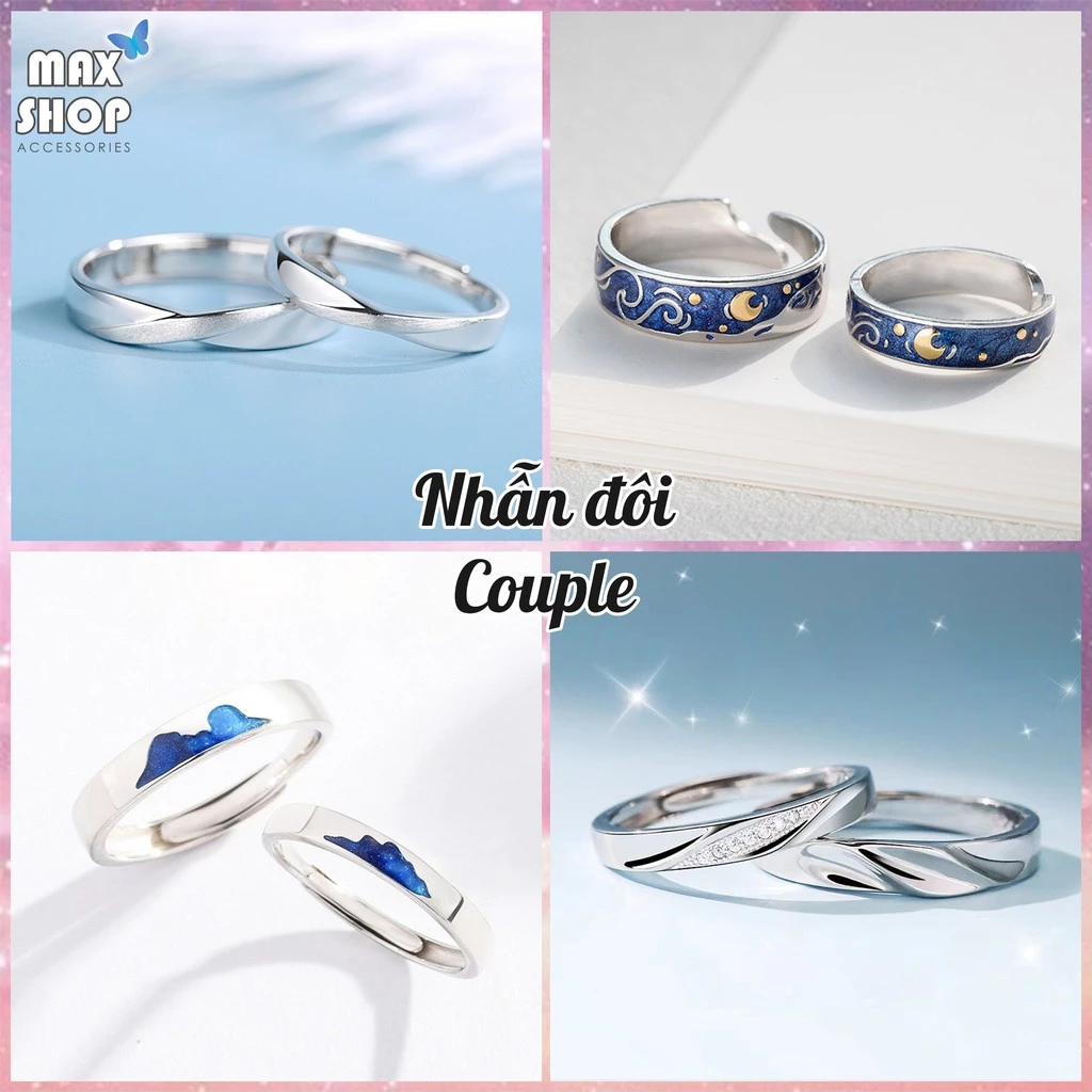 Nhẫn đôi nam nữ cho cặp đôi couple, mẫu MỚI NHẤT nhiều kiểu dáng lựa chọn