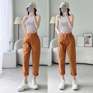 Quần Baggy Nữ Kaki Cạp Cao Ulzzang chuẩn phom dáng  ADO JEANS