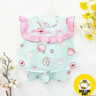 Bộ đồ tole bé gái size 9: 15-16kg , đồ bộ mặc nhà tay cánh tiên quần đùi cho bé - Nghi Linh Baby