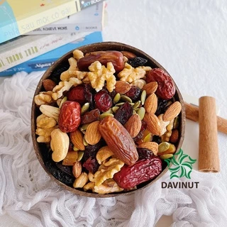 Hạt dinh dưỡng mix trái cây thập cẩm 9 loại Davinut 500g (4 hạt, 5 quả), ngũ cốc giảm cân không đường