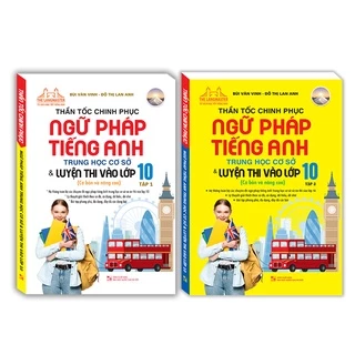 Sách - Combo 2c Thần tốc chinh phục ngữ pháp tiếng anh trung học cơ sở và luyện thi vào lớp 10 (T1 +T2)