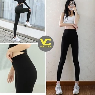 Quần Legging Nữ Dài Nâng Mông Cạp Cao Body Leggin Ôm Bó Co Giãn Vải Dày Mịn VIETCEN