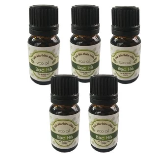 5 chai tinh dầu bạc hà thơm phòng Eco oil 10ml