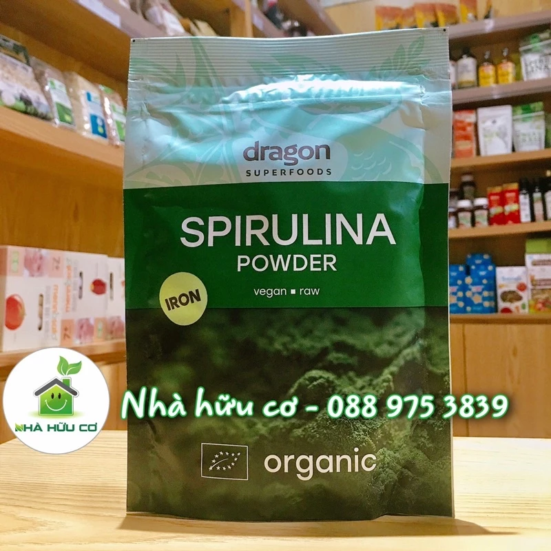 SIÊU THỰC PHẨM - Bột tảo xoắn Spirulina hữu cơ Dragon Superfood 200g/100g - Date: 4/2025 - Nhà hữu cơ