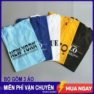 COMBO 3 Áo Thun Nam Cotton BM06 - Màu Ngẫu Nhiên