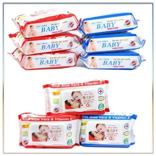 Gói khăn ướt Baby Phú Đạt Vitamin E cho bé (120 tờ) Giá Tốt