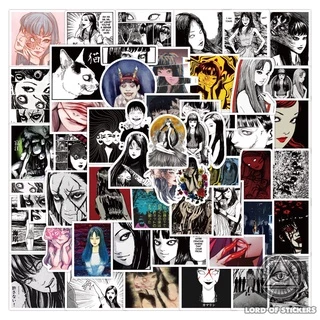 Set 60 Miếng Dán Hình Truyện Tranh Kinh Dị Junji Ito Sticker Anime Manga Trang Trí Mũ Bảo Hiểm, Điện Thoại, Laptop, Sổ