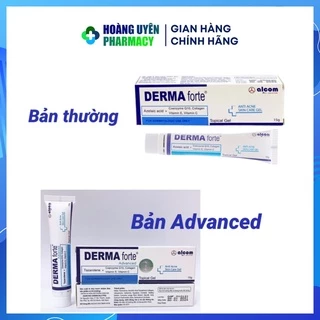 Gel hỗ trợ ngừa thâm mụn và mụn ẩn Derma forte tube 15g