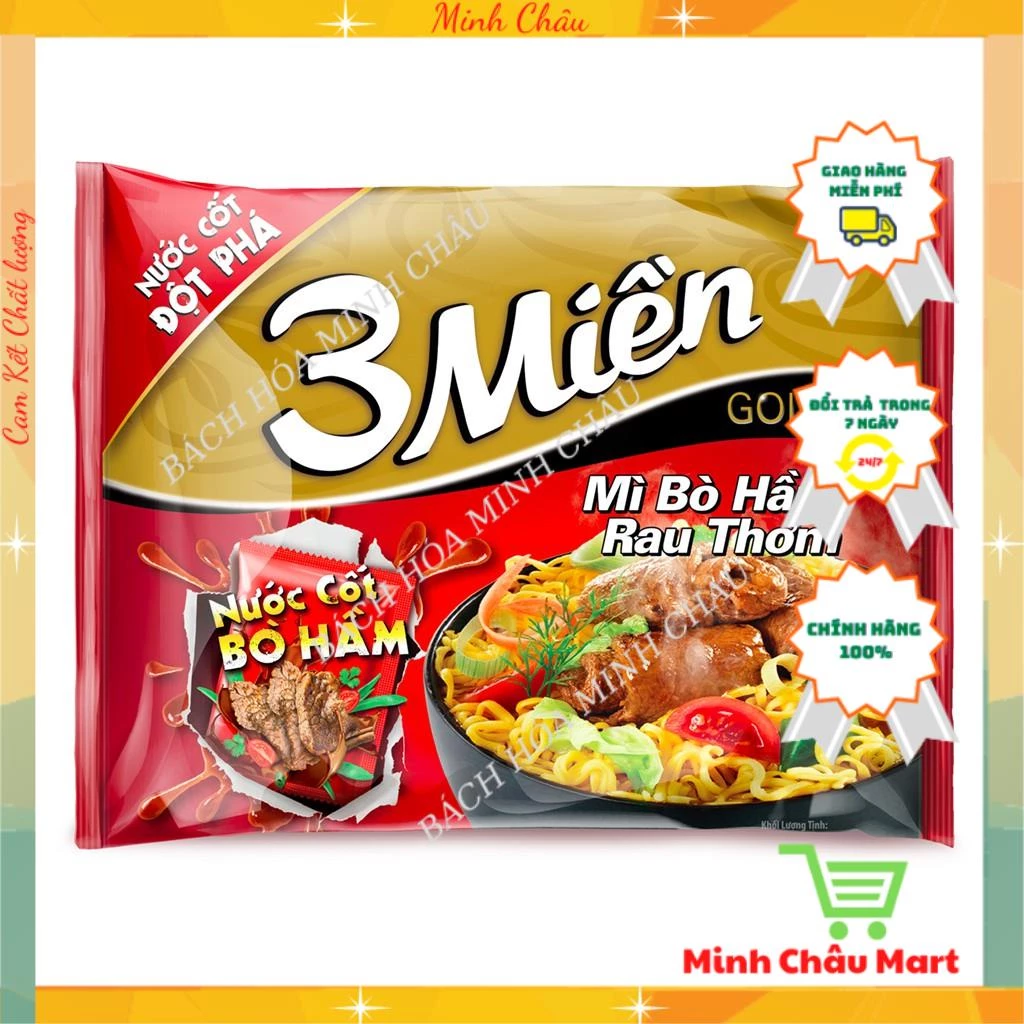 Mì 3 Miền/ Mì Tôm Chua Cay/ Bò Hầm Rau Thơm/ Chua Cay Thái