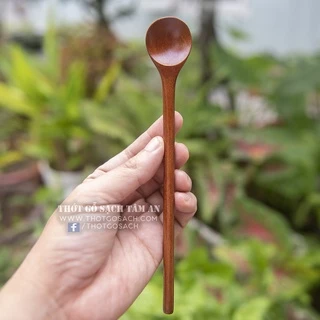 Muỗng Gỗ Nhãn D20, Khuấy Cafe, Múc Mật Ong... Gỗ Nhãn Nguyên Khối, Chiều Dài 20cm