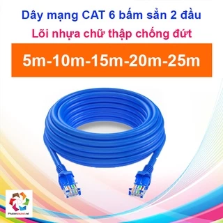 Dây mạng CAT 6 AMPLX bấm sẵn 2 đầu 2 m / 5m / 10m / 15m / 20m / 25m (Dây mạng internet lõi nhựa chống đứt)