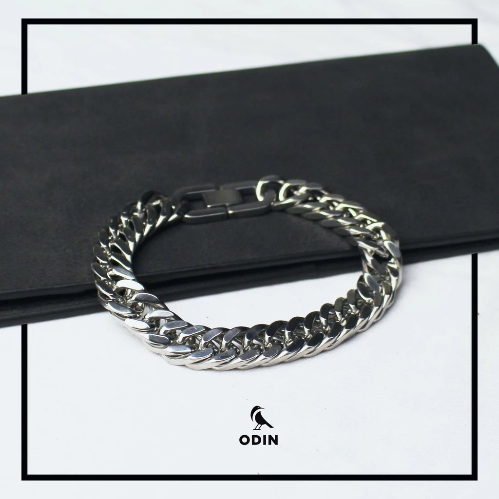 Vòng tay Chain Titan Cuban - 11mm -Thép Titan 316L - Bảo hành trọn đời