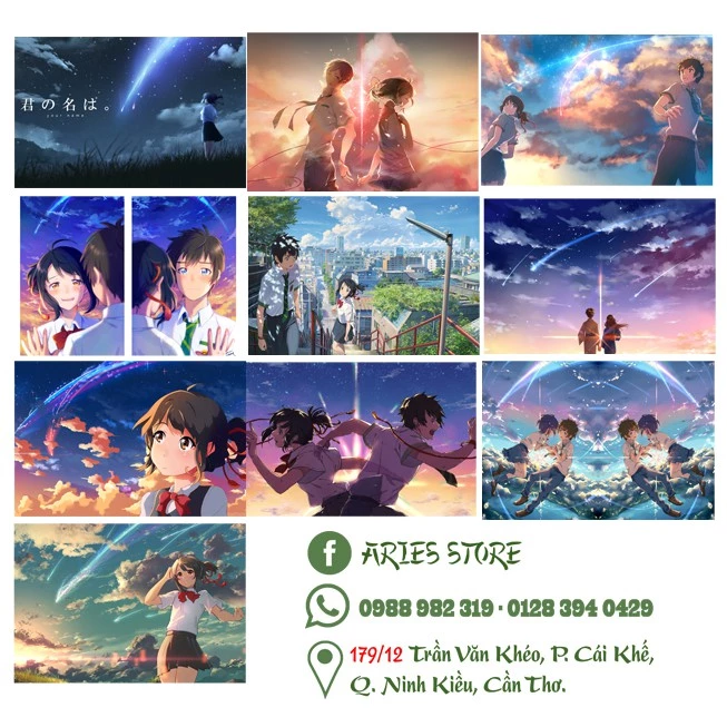 Bộ 10 giấy bao tập - Your Name