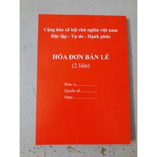 Lốc 20 quyển Hóa đơn bán lẻ 2 liên ( dày 100 tờ/q) - Giá 11k/quyển - KT: 13 x 19mm