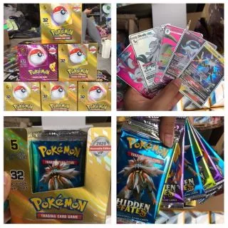 Hộp 32 gói thẻ bài pokemon vip siêu mới tráng nhũ đẹp mắt