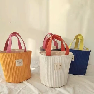 Túi trơn bằng vải cotton màu sắc tương phản dành cho mẹ bỉm sữa