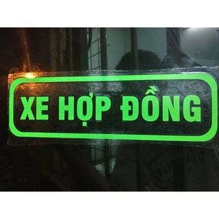 Decal tem phù hiệu chữ " XE HỢP ĐỒNG " 2 kích thước cho xe trên dưới 16 chỗ