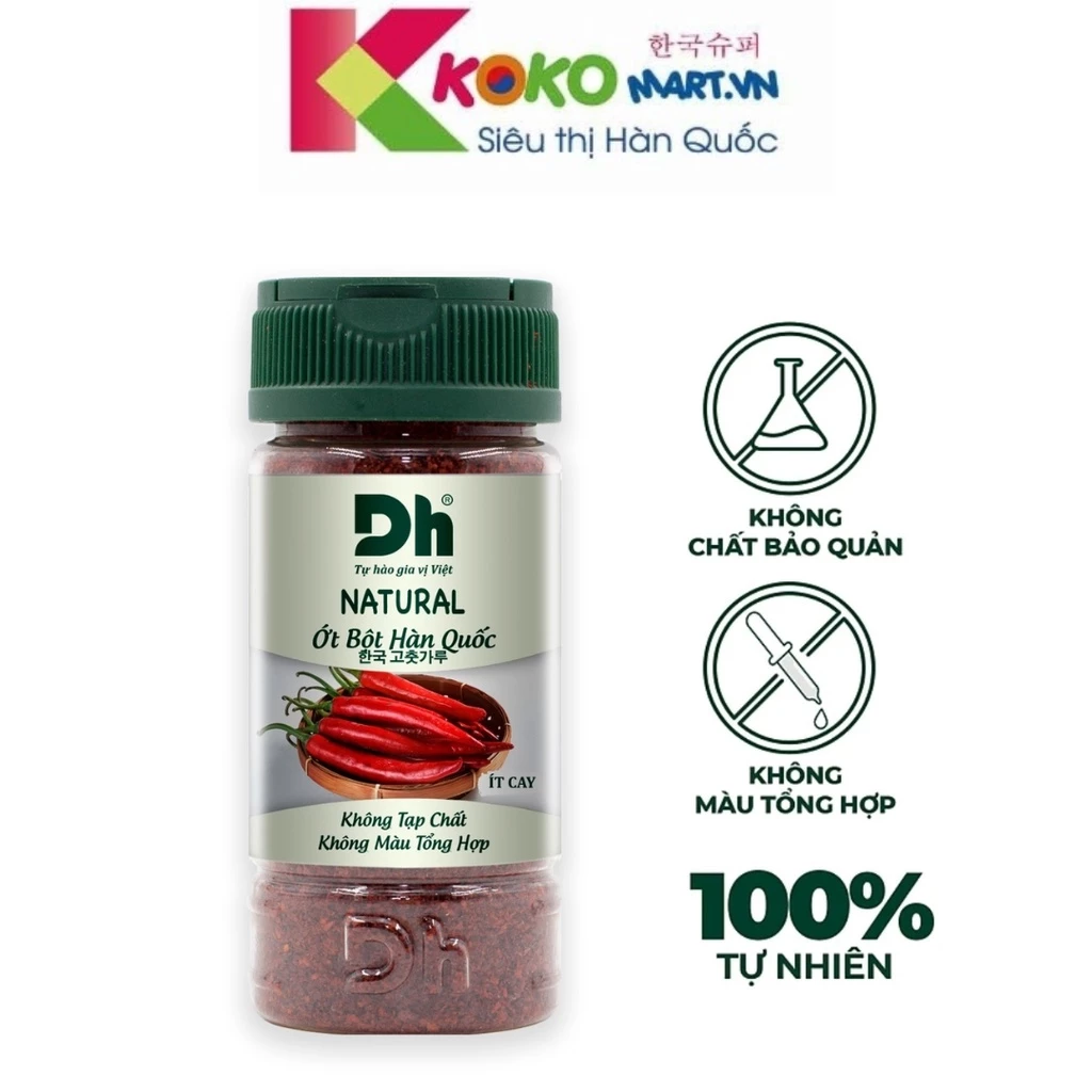 Ớt Bột Hàn Quốc Ít Cay và Ớt Chỉ Thiên Cay DH Foods