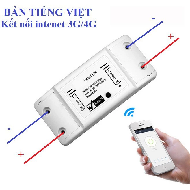 Công tắc wifi Smart Switch - PHIÊN BẢN TIẾNG VIỆT, công tắc điều khiển từ xa