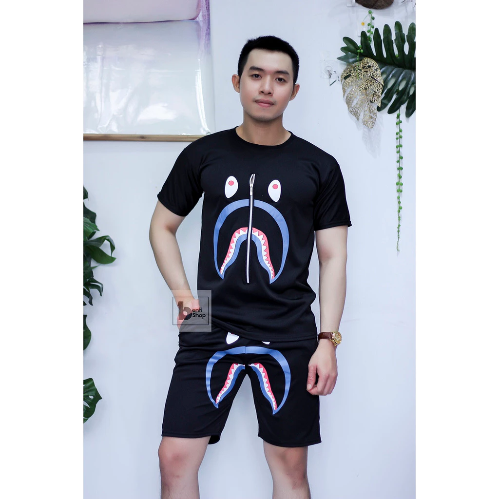 Set Bộ Thể Thao 2 Món Quần Shorts + Áo Nam Nữ Unisex Chất Vải Thun Mặt Quỷ MSA016