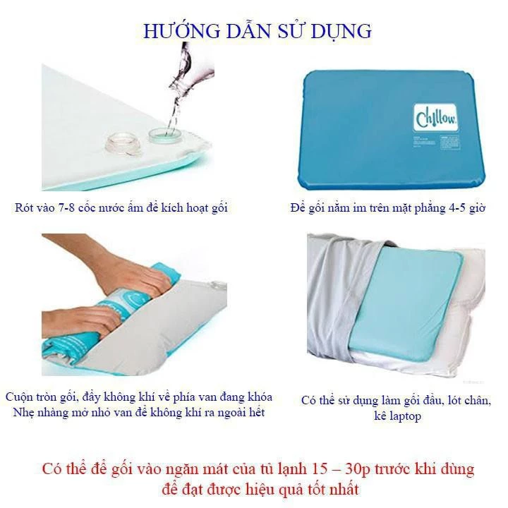 [BÁN CHẠY] Gối Nước Chống Nóng Chillow Pillow_(CÓ BẢO HÀNH)