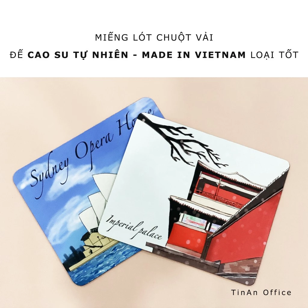 Lót Chuột Đế Cao Su Tự Nhiên Chống Trượt, Trang Trí Bàn Làm Việc