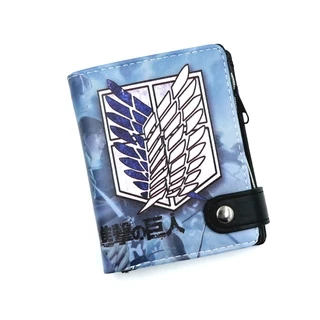 Attack on Titan short synthetic leather wallet zipper purser with coin pocket