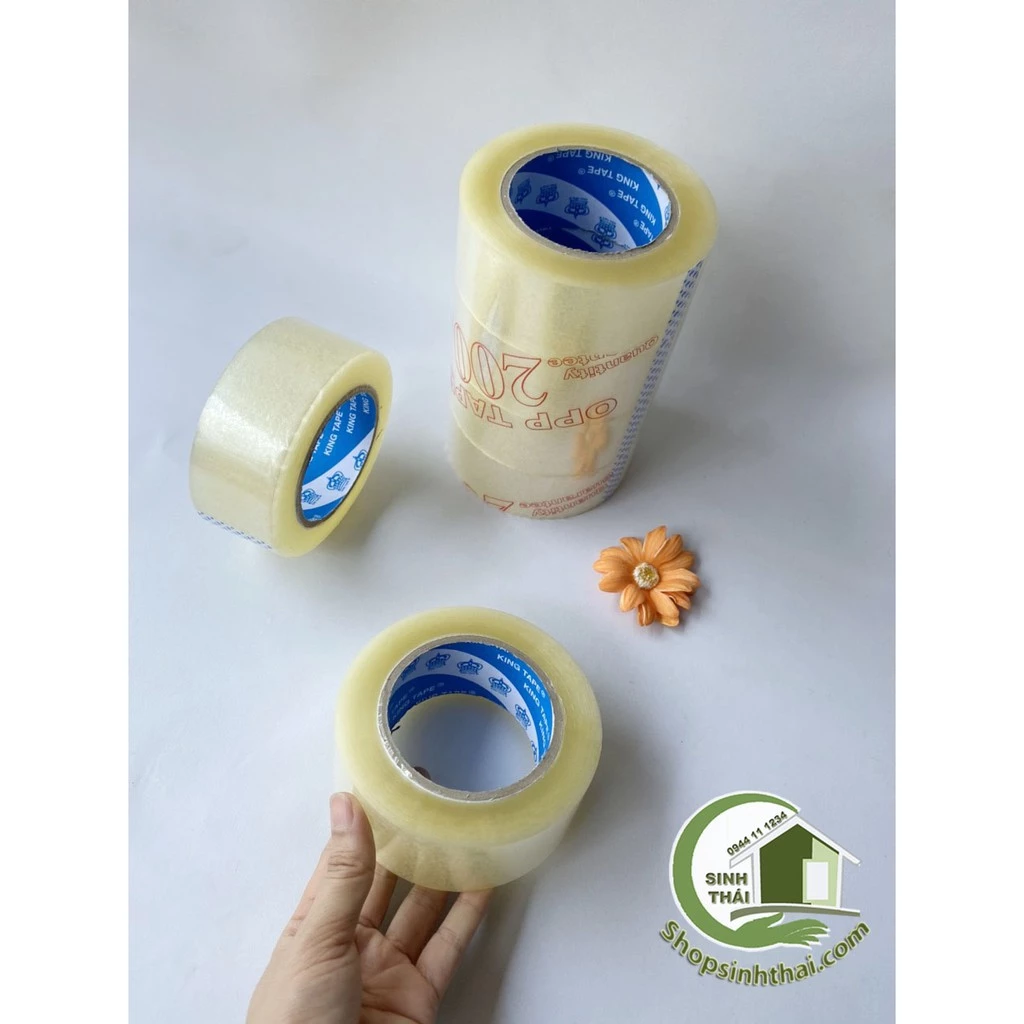 Cuộn băng keo trong 5p, dán hàng, dán thùng - mic 50 siêu dai, cuộn to dày khổng lồ nặng 300gr