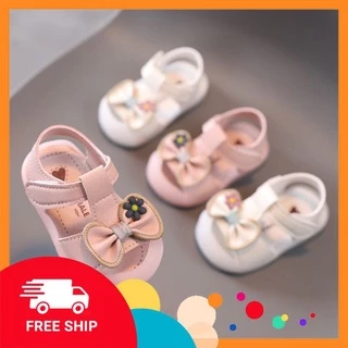 Sandal tập đi cho bé gái, Mềm và ôm chân, Dép quai điệu đà_ Hàng đẹp, full hộp