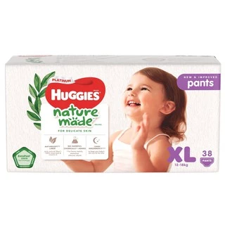 Bỉm tã quần/dán Huggies Platinum Nature Made size M58/L44/XL 38/XXL26/S82/NB60