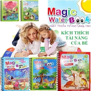 Tranh tô màu nước ma thuật, tập tô thần kỳ, magic water book cho bé