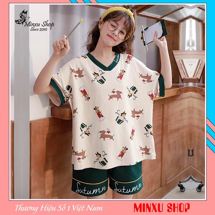 Bộ Mặc Nhà, Bộ Ngủ Cotton - Cá Tính, Phong Cách Hàn Quốc - Hàng Hót Mã A175