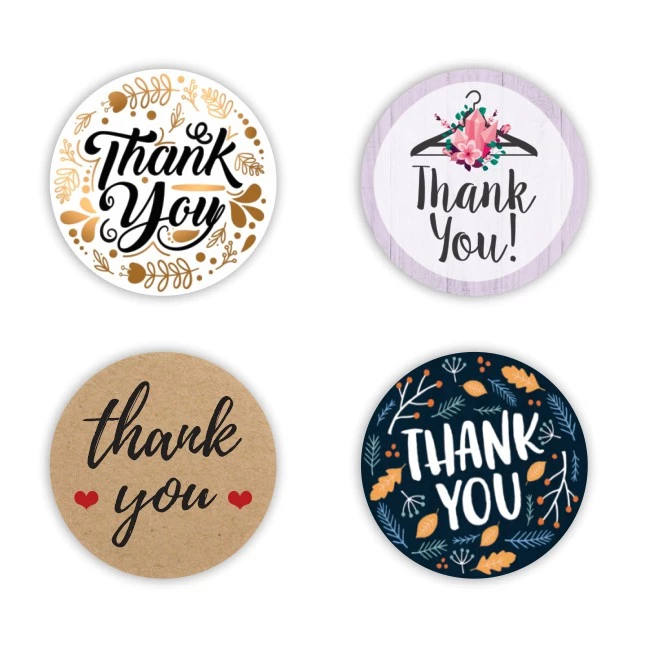 [MUA 4 TẶNG 1] Combo 100 Tem Nhãn Thank You, Tem cám ơn, chất liệu decal giấy dán