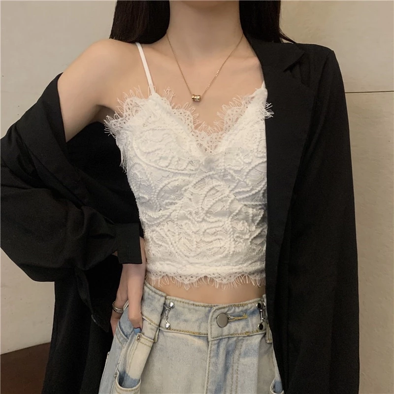 Áo bra áo 2 dây viền ren dáng croptop sexy cho nữ Bra01